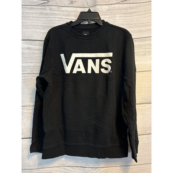 Vans Mens Black Logo Crewneck Sweatshirt Size M - Picture 1 of 3